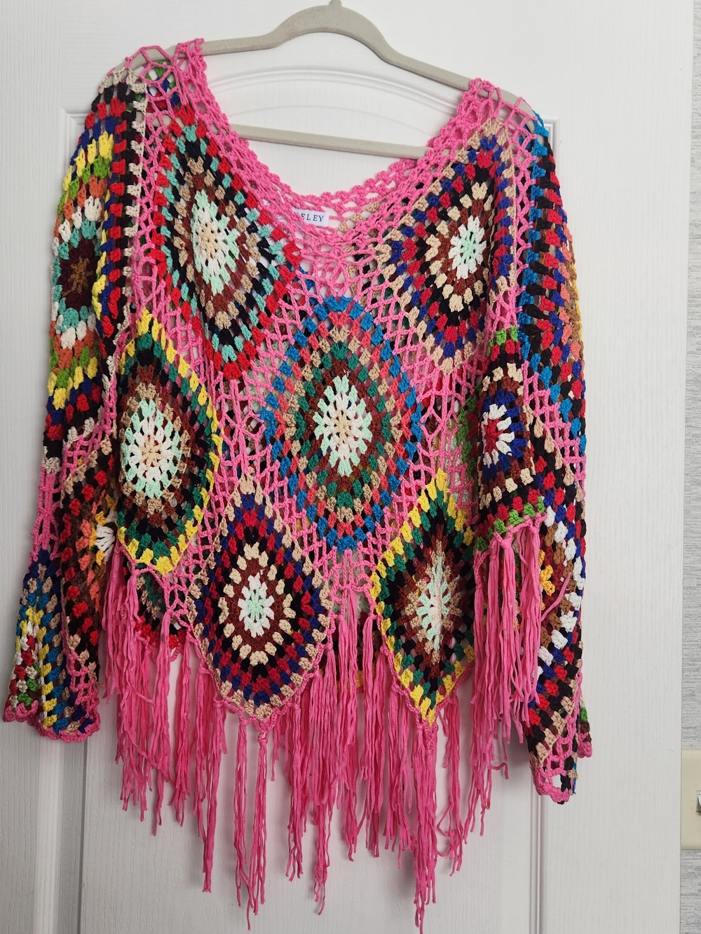 Blakeley Designs Boho Crochet Fringe Top One Size BNWT